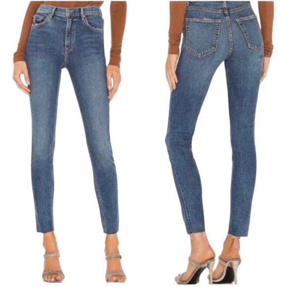 GRLFRND x Revolve‎ Kendall High-Rise Raw Hem Jean No More Tears Size 23
